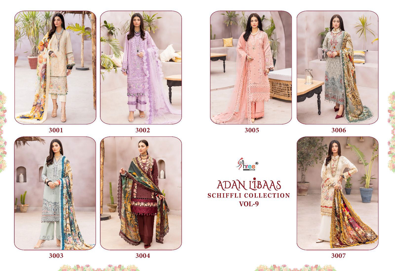 Adan Libaas Schiffli Collection Vol 9 By Shree Pakistani Suits
